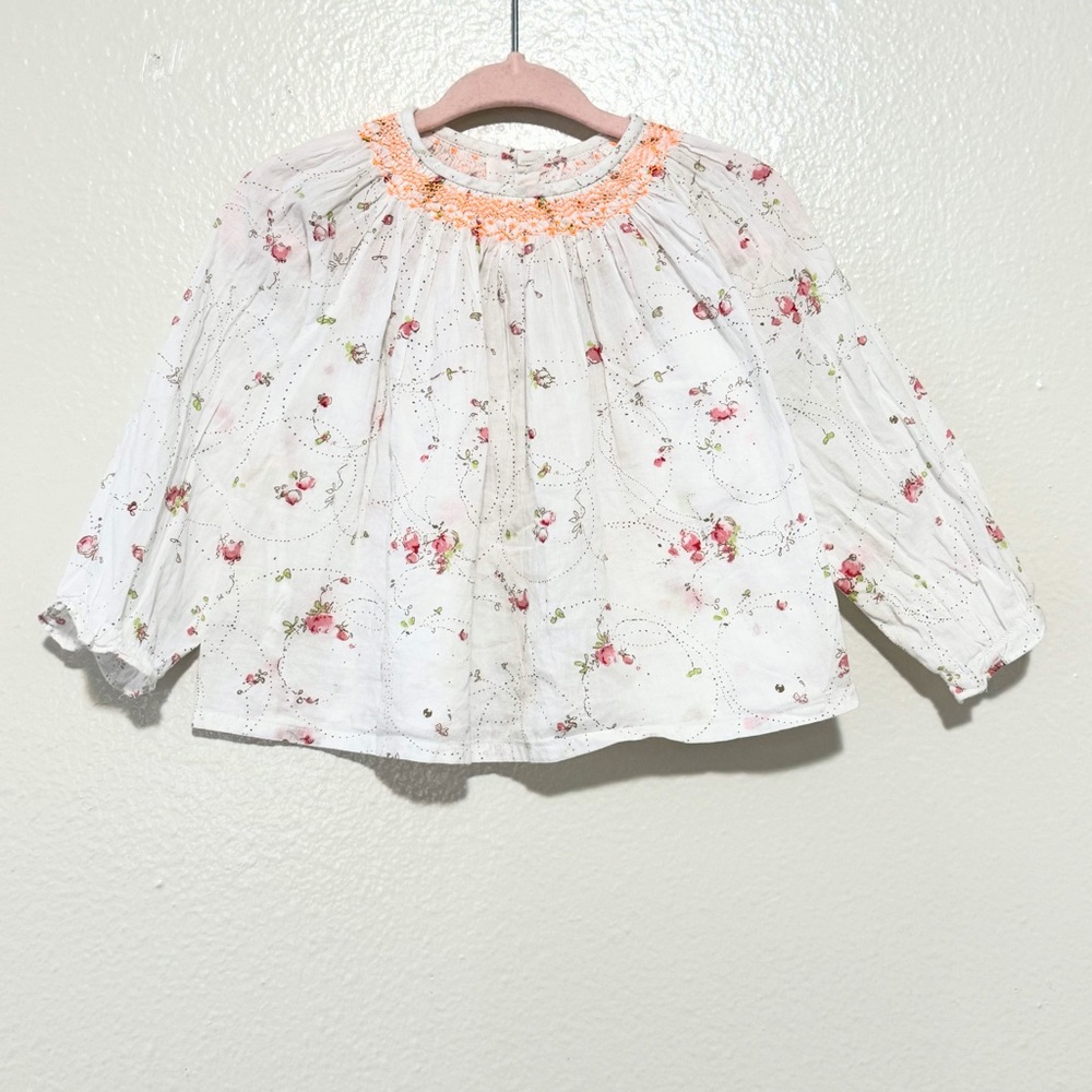 Bonpoint floral top smocked blouse 18M